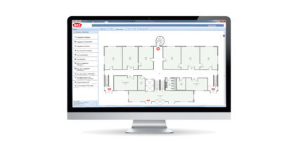 Online Visualisierungsmodul CV10 
Grundriss mit Türsteuerung und Lageplan