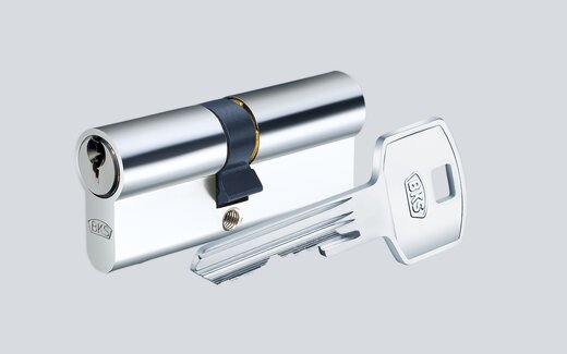 Schließzylinder PZ 66 BKS mit Schlüssel verchromt