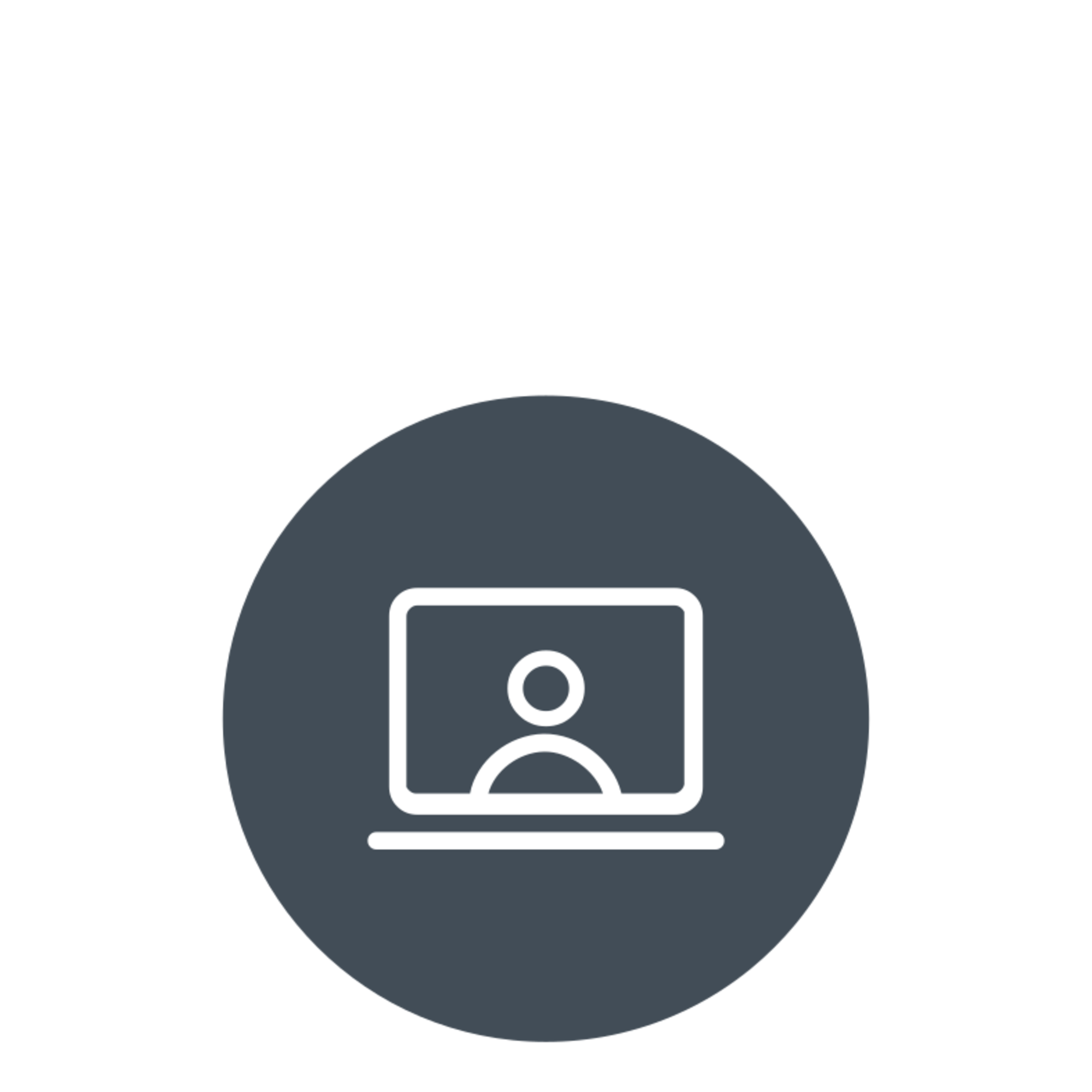 Computer mit Personen-Symbol, Icon für Online-Interview