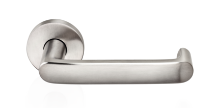 Drückermodell DIRIGENT – Türdrücker mit Rundrosette – Oberfläche Edelstahl matt