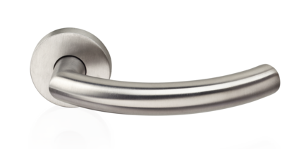 Drückermodell OFFICE – Türdrücker mit Rundrosette – Oberfläche Edelstahl matt