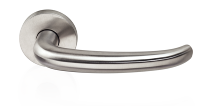 Drückermodell TREMOLO – Türdrücker mit Rundrosette – Oberfläche Edelstahl matt